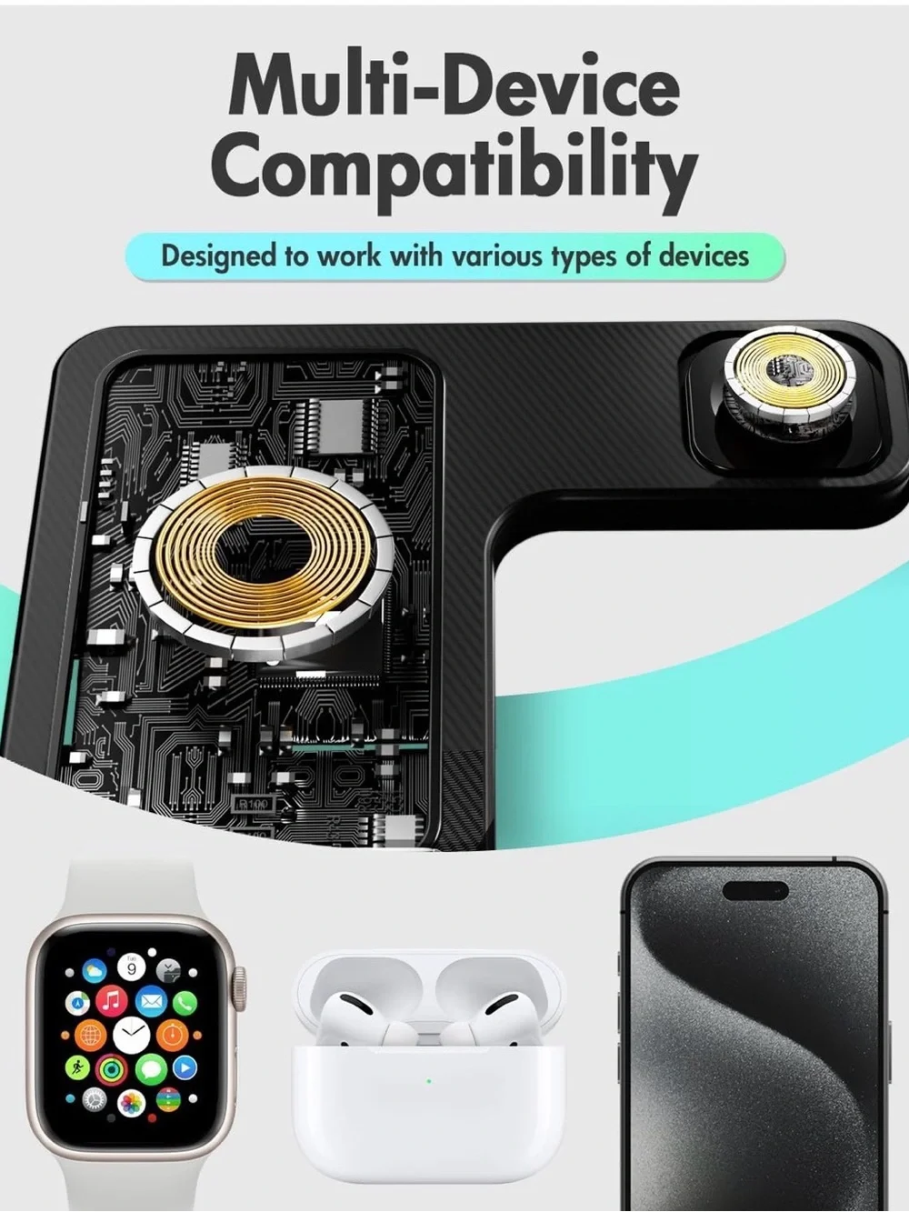 3 in 1 wireless Charging Station, new